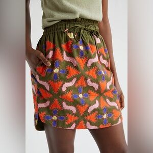 Anthropologie Floral Patterned Mini Skirt
